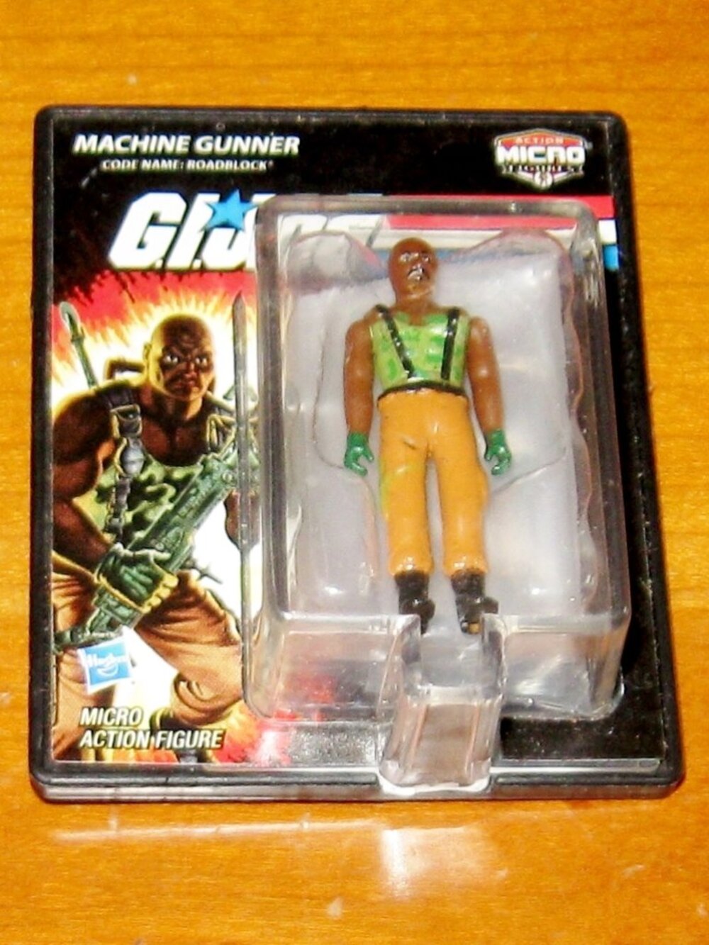 Micro GI Joe Action Figure Machine Gunner Roadblock New in box Hasbro Mini 1.75”